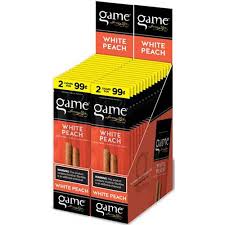 GAME 2/99  WHITE PEACH NATURAL LEAF CIGARILLOS