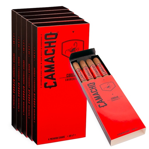 [INTREF002088] CAMACHO Corojo Churchill Ce US 4's 7X48(4 pack)